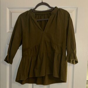 Olive Green Tiered Top
